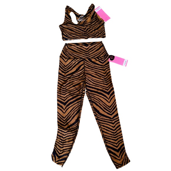 Betsey Johnson Pants - Betsey Johnson Tiger Print Sports Bra & Leggings Set